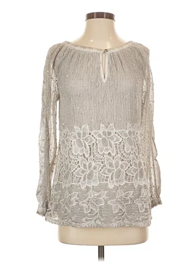Assorted Brands Long Sleeve Blouse In Silver