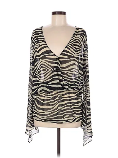 Pre-owned Assorted Brands Long Sleeve Blouse In Silver