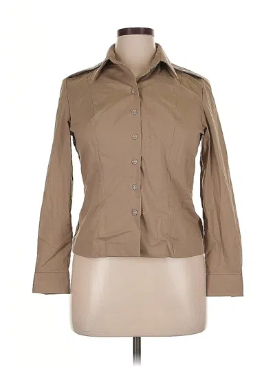 Pre-owned Assorted Brands Long Sleeve Blouse In Tan