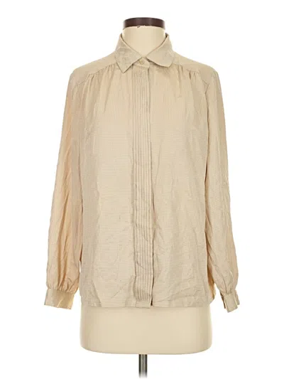 Pre-owned Assorted Brands Long Sleeve Blouse In Tan