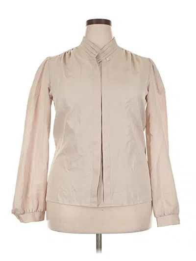 Pre-owned Assorted Brands Long Sleeve Blouse In Tan