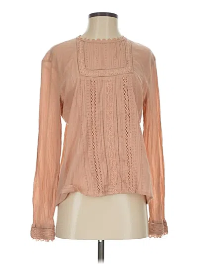 Pre-owned Assorted Brands Long Sleeve Blouse In Tan