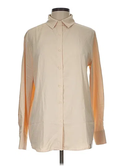 Pre-owned Assorted Brands Long Sleeve Blouse In Tan