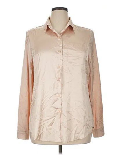 Pre-owned Assorted Brands Long Sleeve Blouse In Tan