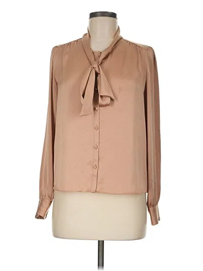 Pre-owned Assorted Brands Long Sleeve Blouse In Tan