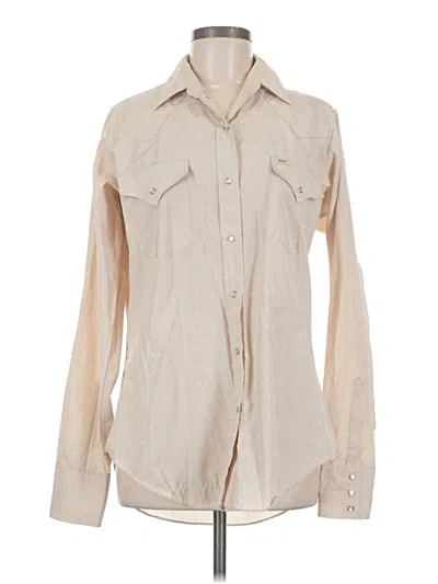 Pre-owned Assorted Brands Long Sleeve Blouse In Tan
