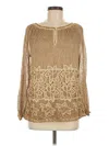 Assorted Brands Long Sleeve Blouse In Tan