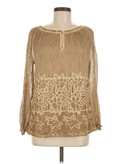 Assorted Brands Long Sleeve Blouse In Tan