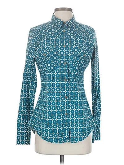 Pre-owned Assorted Brands Long Sleeve Blouse In Teal