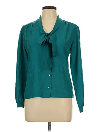 Pre-owned Assorted Brands Long Sleeve Blouse In Teal