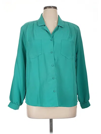 Pre-owned Assorted Brands Long Sleeve Blouse In Teal