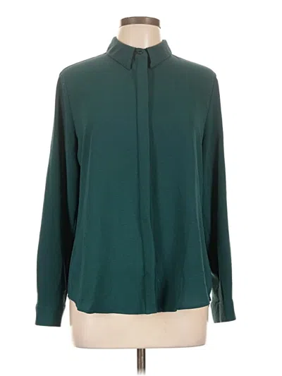 Pre-owned Assorted Brands Long Sleeve Blouse In Teal