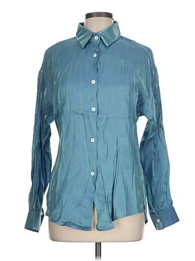 Pre-owned Assorted Brands Long Sleeve Blouse In Teal