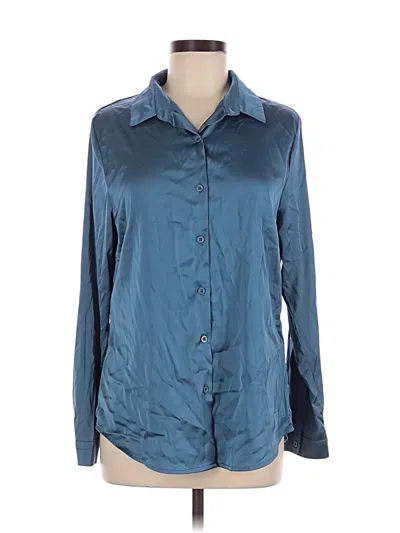 Pre-owned Assorted Brands Long Sleeve Blouse In Teal