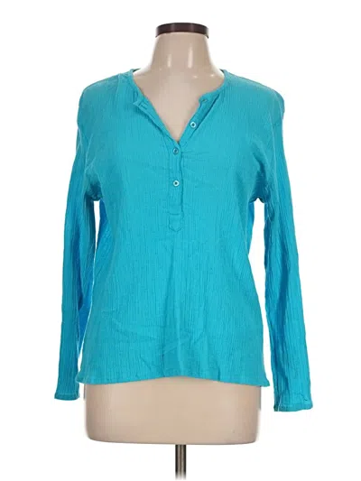 Pre-owned Assorted Brands Long Sleeve Blouse In Teal