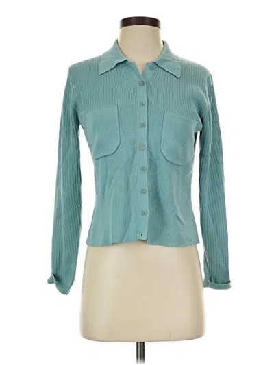 Pre-owned Assorted Brands Long Sleeve Blouse In Teal