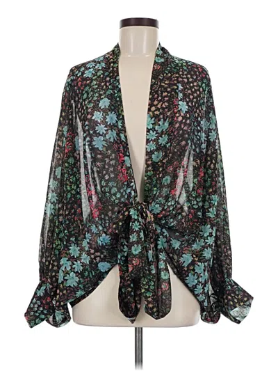 Pre-owned Assorted Brands Long Sleeve Blouse In Teal