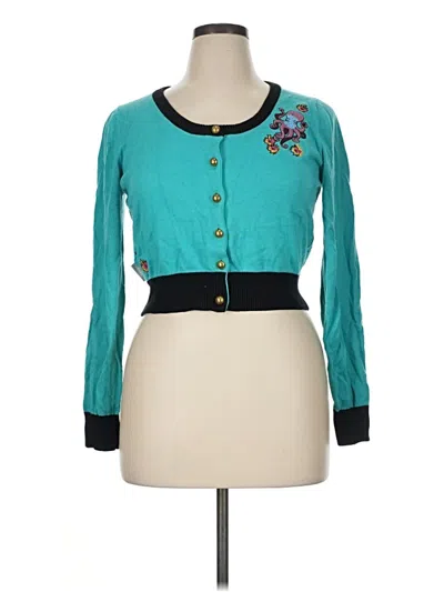 Pre-owned Assorted Brands Long Sleeve Blouse In Teal