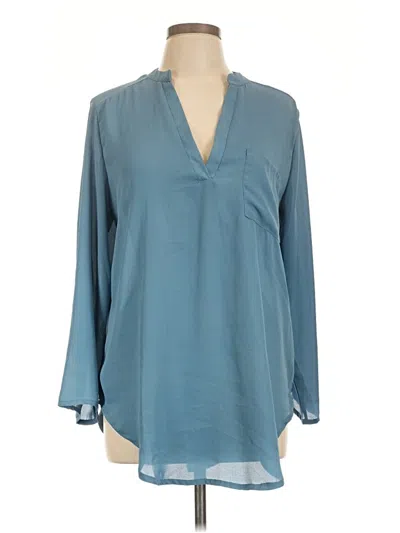 Pre-owned Assorted Brands Long Sleeve Blouse In Teal