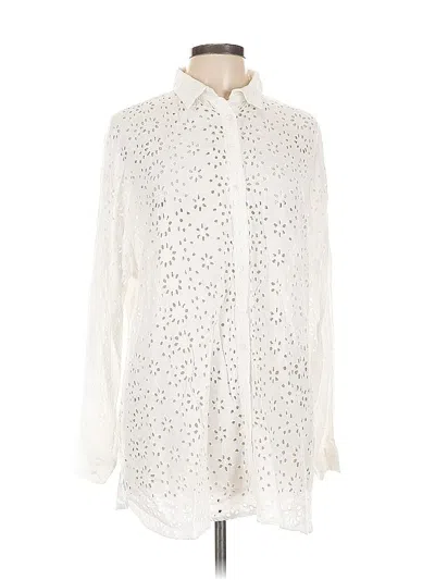 Pre-owned Assorted Brands Long Sleeve Blouse In White