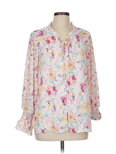 Pre-owned Assorted Brands Long Sleeve Blouse In White