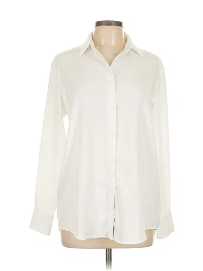 Pre-owned Assorted Brands Long Sleeve Blouse In White