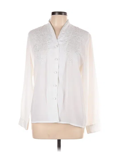Pre-owned Assorted Brands Long Sleeve Blouse In White