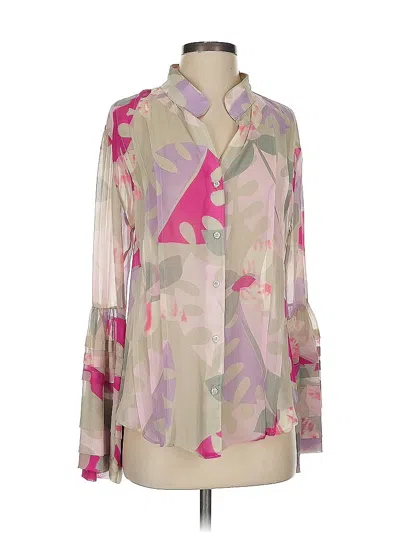 Pre-owned Assorted Brands Long Sleeve Blouse In White