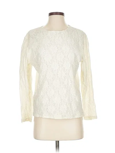 Pre-owned Assorted Brands Long Sleeve Blouse In White