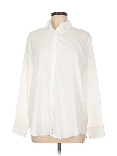 Pre-owned Assorted Brands Long Sleeve Blouse In White