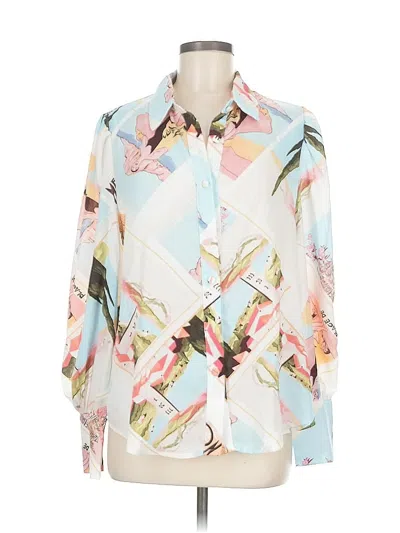 Pre-owned Assorted Brands Long Sleeve Blouse In White