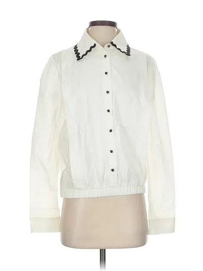 Pre-owned Assorted Brands Long Sleeve Blouse In White