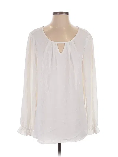 Pre-owned Assorted Brands Long Sleeve Blouse In White