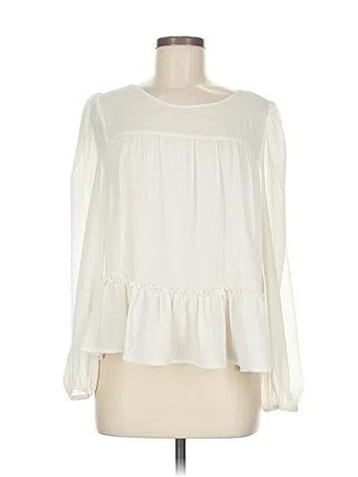 Pre-owned Assorted Brands Long Sleeve Blouse In White