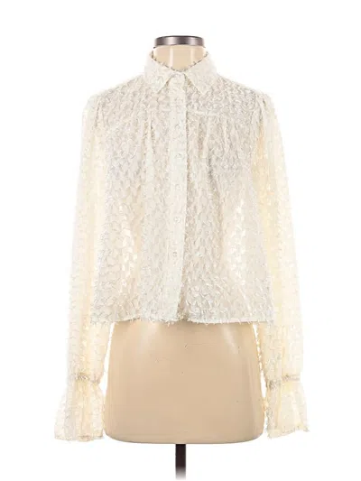 Pre-owned Assorted Brands Long Sleeve Blouse In White