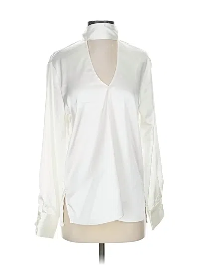 Pre-owned Assorted Brands Long Sleeve Blouse In White