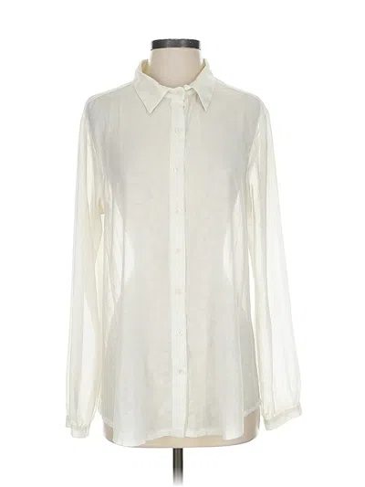 Pre-owned Assorted Brands Long Sleeve Blouse In White