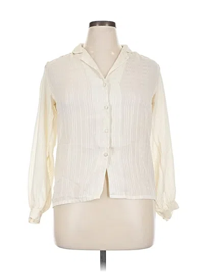 Pre-owned Assorted Brands Long Sleeve Blouse In White