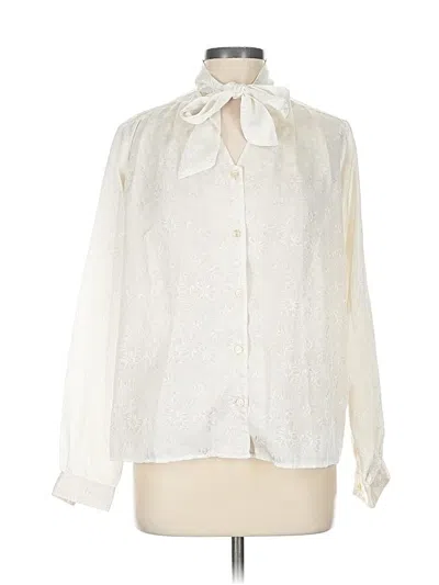 Pre-owned Assorted Brands Long Sleeve Blouse In White