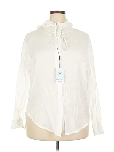 Pre-owned Assorted Brands Long Sleeve Blouse In White