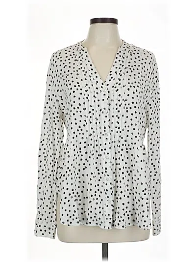 Pre-owned Assorted Brands Long Sleeve Blouse In White