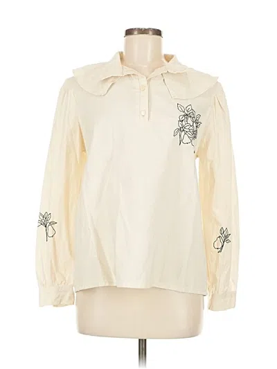 Pre-owned Assorted Brands Long Sleeve Blouse In White
