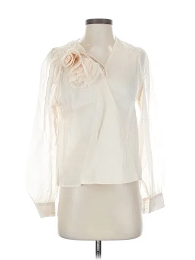Pre-owned Assorted Brands Long Sleeve Blouse In White