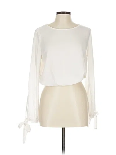 Pre-owned Assorted Brands Long Sleeve Blouse In White