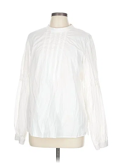 Pre-owned Assorted Brands Long Sleeve Blouse In White
