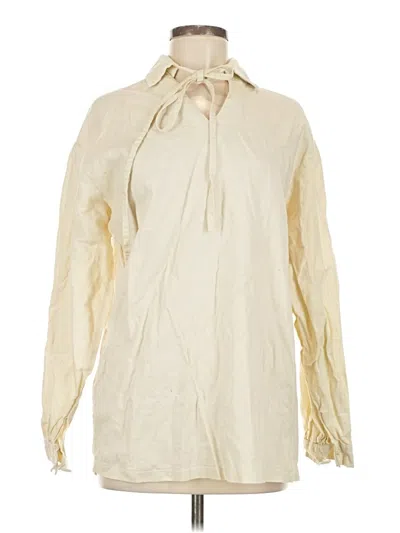 Pre-owned Assorted Brands Long Sleeve Blouse In White