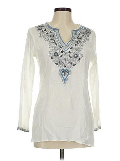 Pre-owned Assorted Brands Long Sleeve Blouse In White