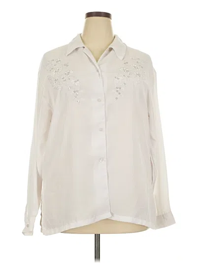Pre-owned Assorted Brands Long Sleeve Blouse In White