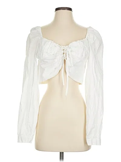 Pre-owned Assorted Brands Long Sleeve Blouse In White
