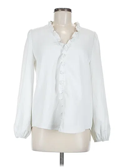 Pre-owned Assorted Brands Long Sleeve Blouse In White